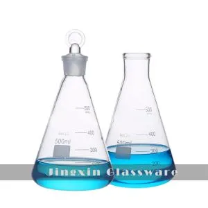 Pallone di vetro borosilicato con coperchi di vetro