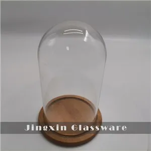 Campana Cupola In Vetro Con Base In Legno